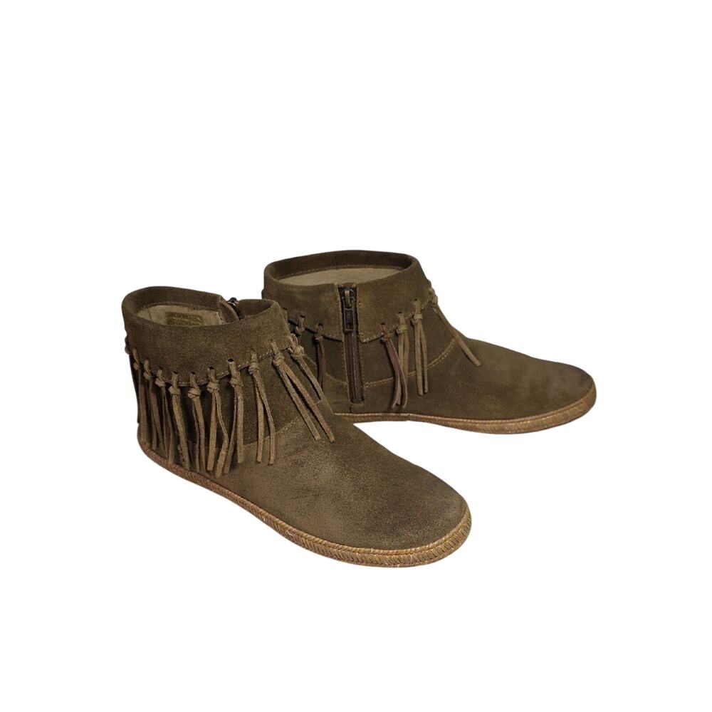 UGG Shenandoah Fringe Brown Suede Ankle Boots Womens Size 8.5